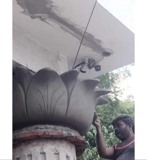 Building Cement Elevation Work in Chennai,Building Cement Artist Work in Chennai,Building Cement Design Work in Chennai,Temple and Pillar Border Work in Chennai