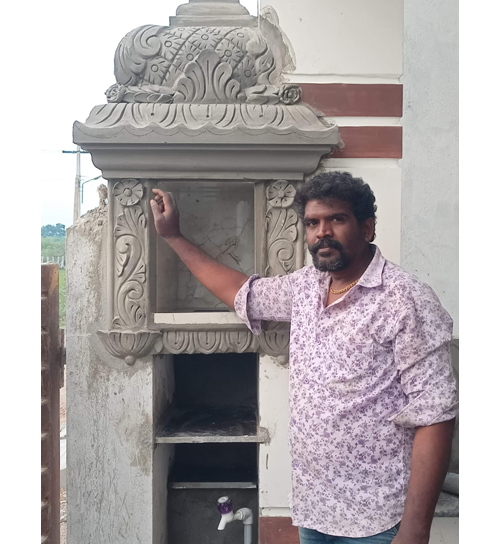 Building Cement Elevation Work in Chennai,Building Cement Artist Work in Chennai,Building Cement Design Work in Chennai,Temple and Pillar Border Work in Chennai