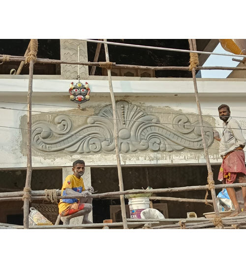 Building Cement Elevation Work in Chennai,Building Cement Artist Work in Chennai,Building Cement Design Work in Chennai,Temple and Pillar Border Work in Chennai
