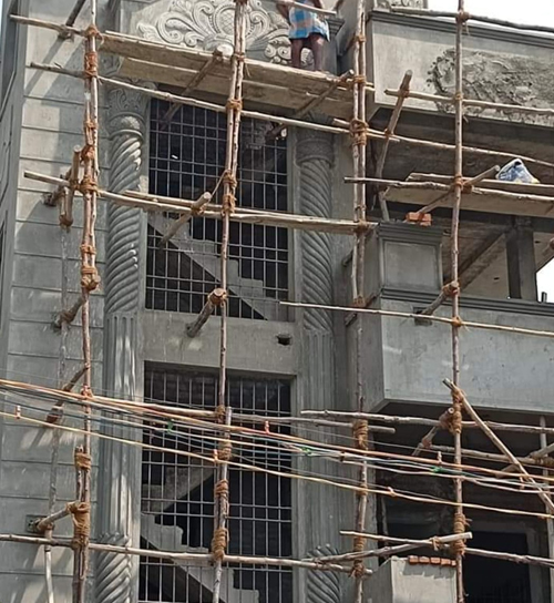 Building Cement Elevation Work in Chennai,Building Cement Artist Work in Chennai,Building Cement Design Work in Chennai,Temple and Pillar Border Work in Chennai